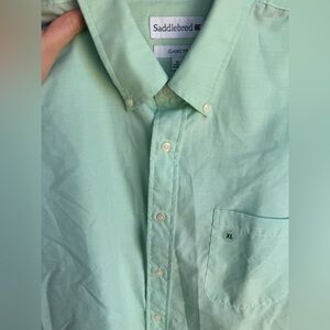 Saddlebred Men's Light Minty Green Button Down Shirt Classic Fit XL